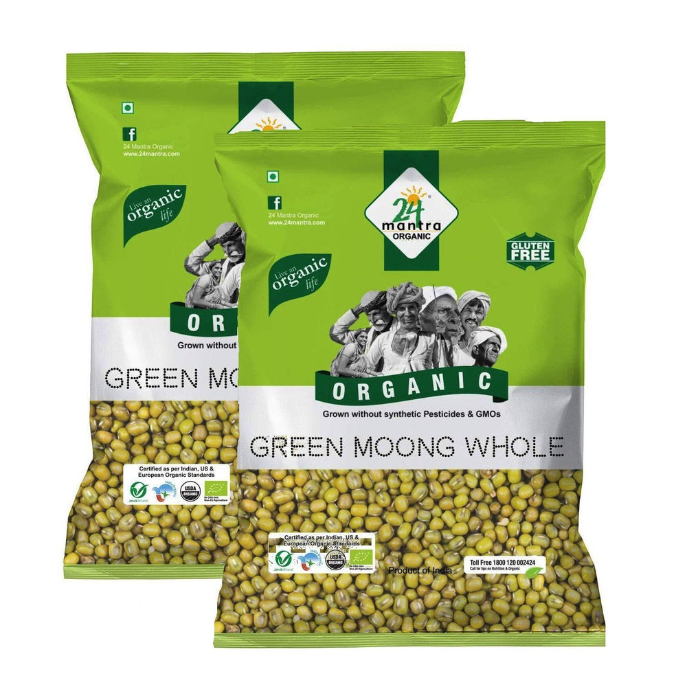 Organic Green Moong Whole(2 pack) 8 lb - Dal