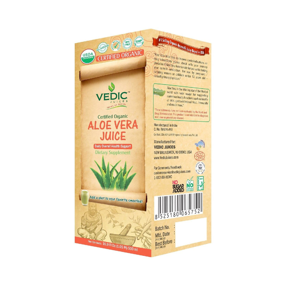 Vedic Organic Aloe Vera Juice 1 litre - Juice
